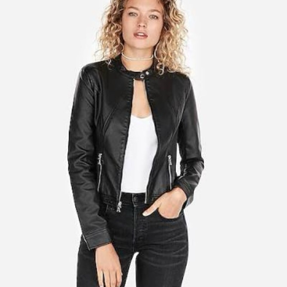 Express Black Faux Leather Jacket